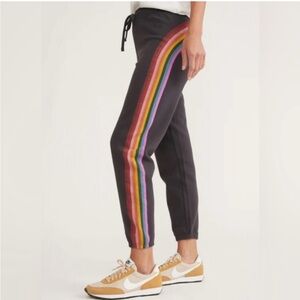 Marine Layer Anytime Rainbow Striped Sweatpants washed black size XS